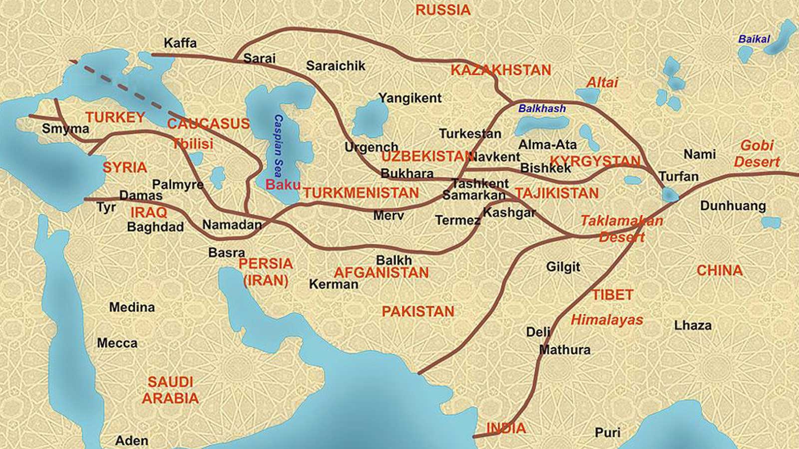 Map Of The Silk Road - Bank2home.com